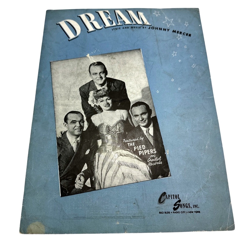 Dream Sheet Music Johnny Mercer The Pied Pipers Capitol Songs‎ Vintage 1944